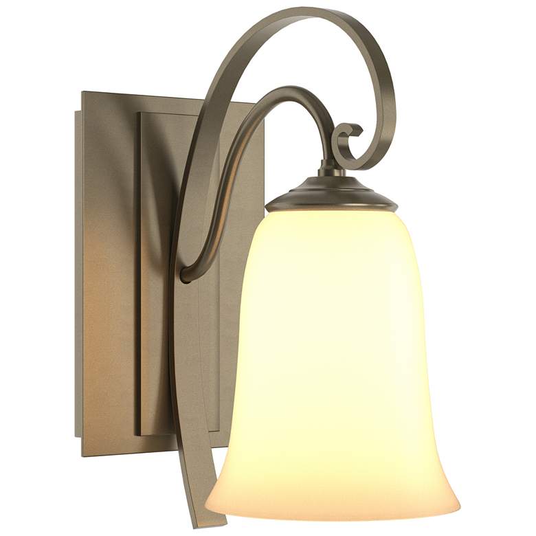 Image 1 Scroll 9.8 inch High Soft Gold Sconce With Opal Glass Shade