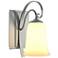 Scroll 9.8" High Vintage Platinum Sconce With Opal Glass Shade