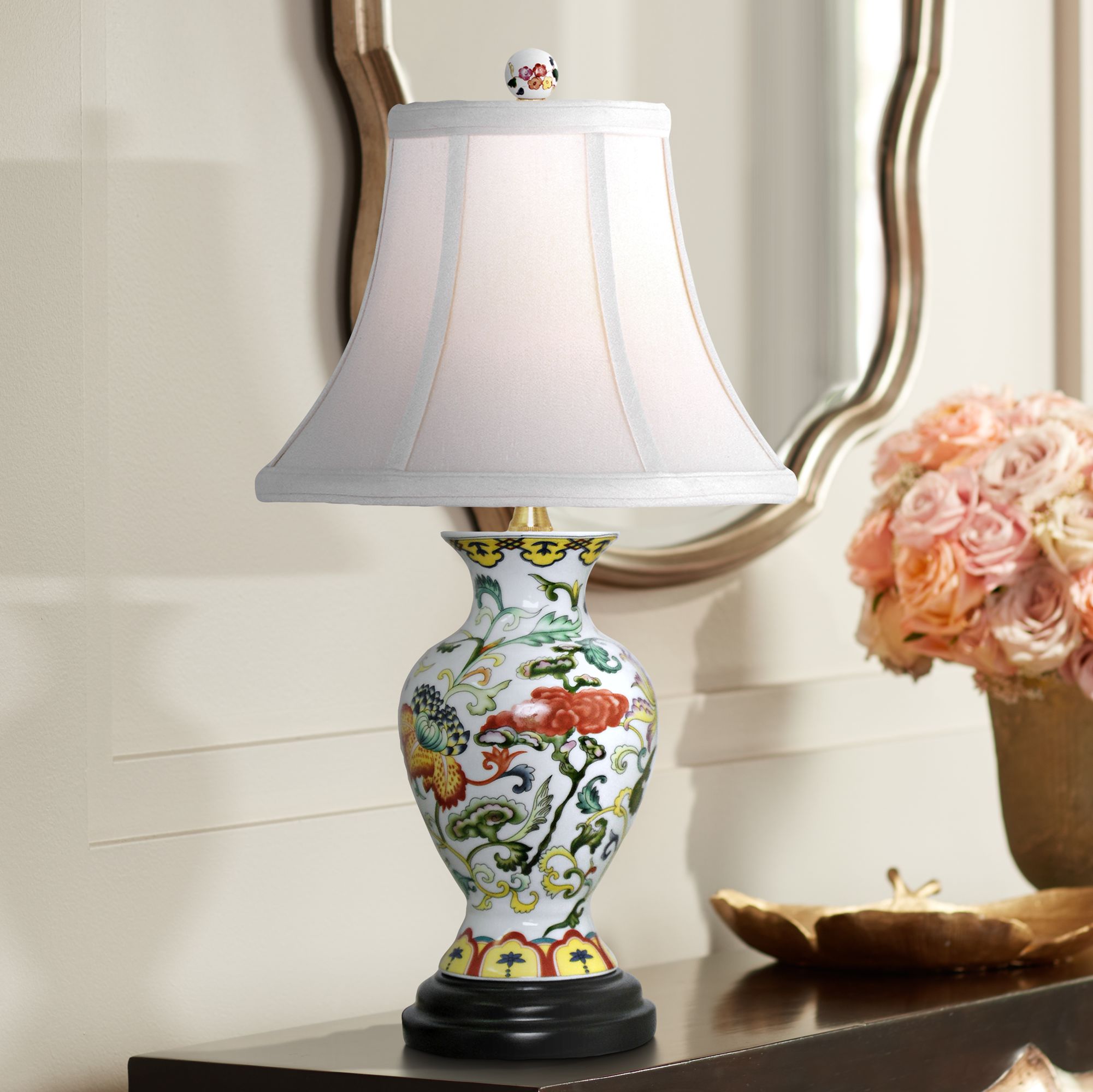 Floral table hot sale lamp