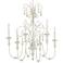 Scrolled Tiers 28" Wide Antique White 6-Light Chandelier