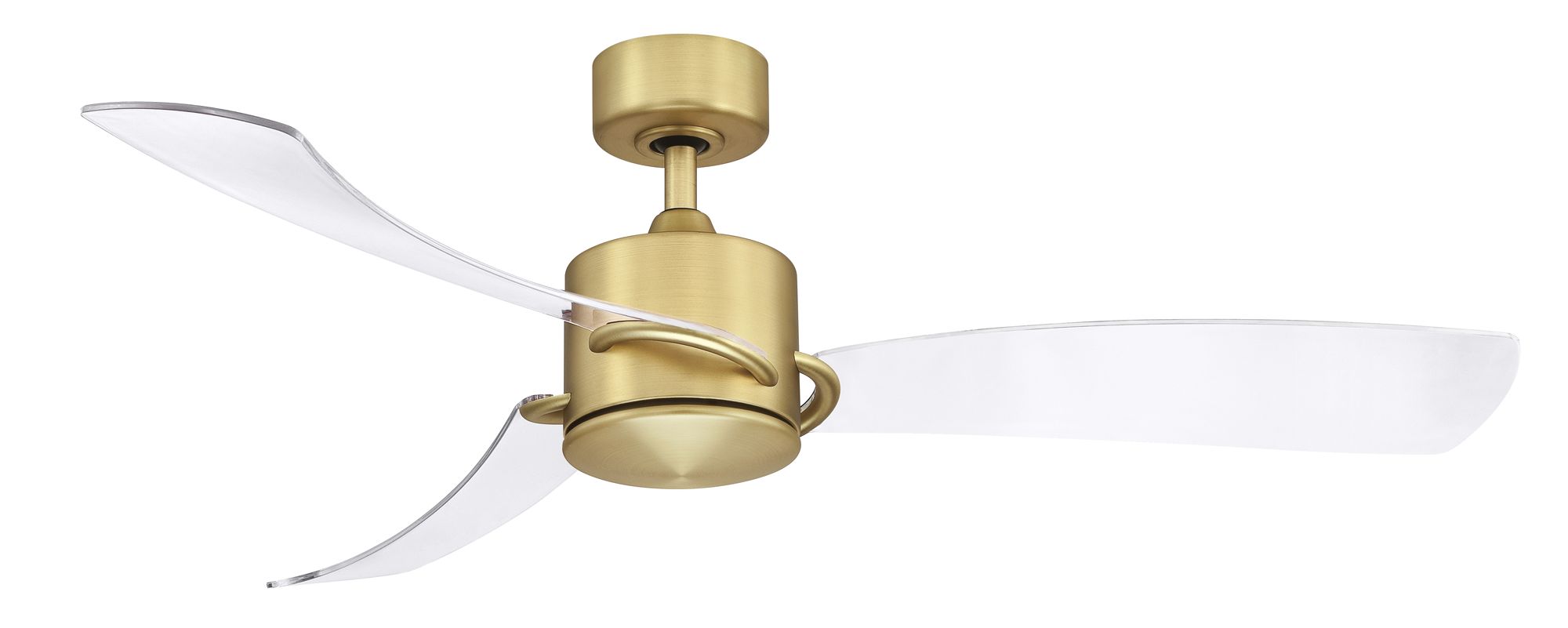 Image 3 SculptAire 52 in In/Out Fan w/ LED Lt Kit - Br. Satin Brass w/ Clear blades more views