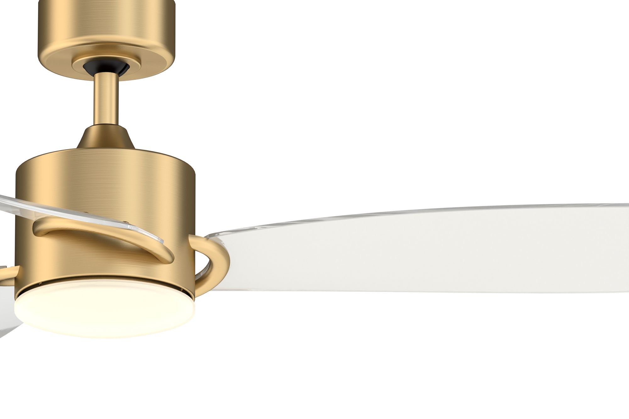 Image 4 SculptAire 52 in In/Out Fan w/ LED Lt Kit - Br. Satin Brass w/ Clear blades more views