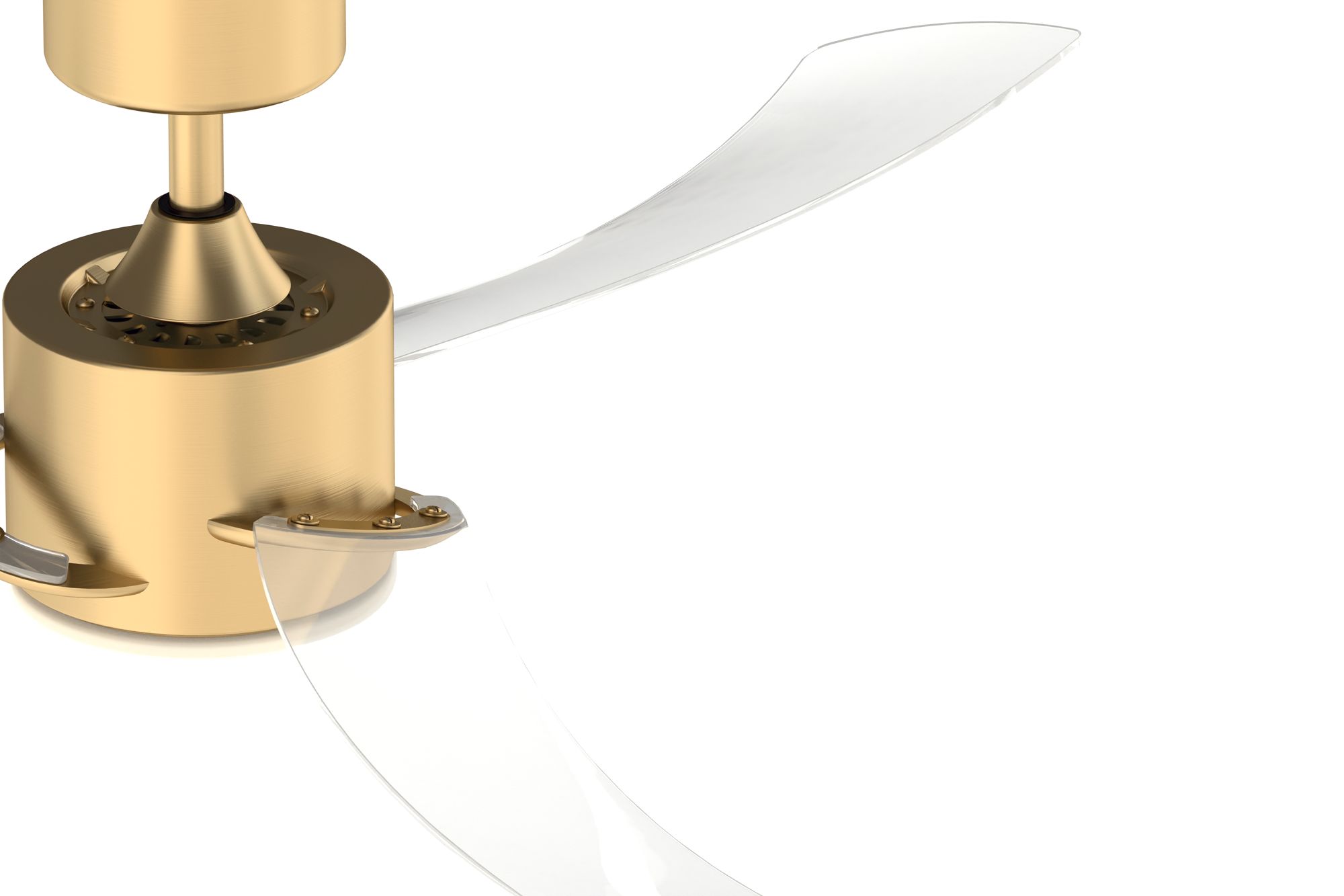 Image 5 SculptAire 52 in In/Out Fan w/ LED Lt Kit - Br. Satin Brass w/ Clear blades more views