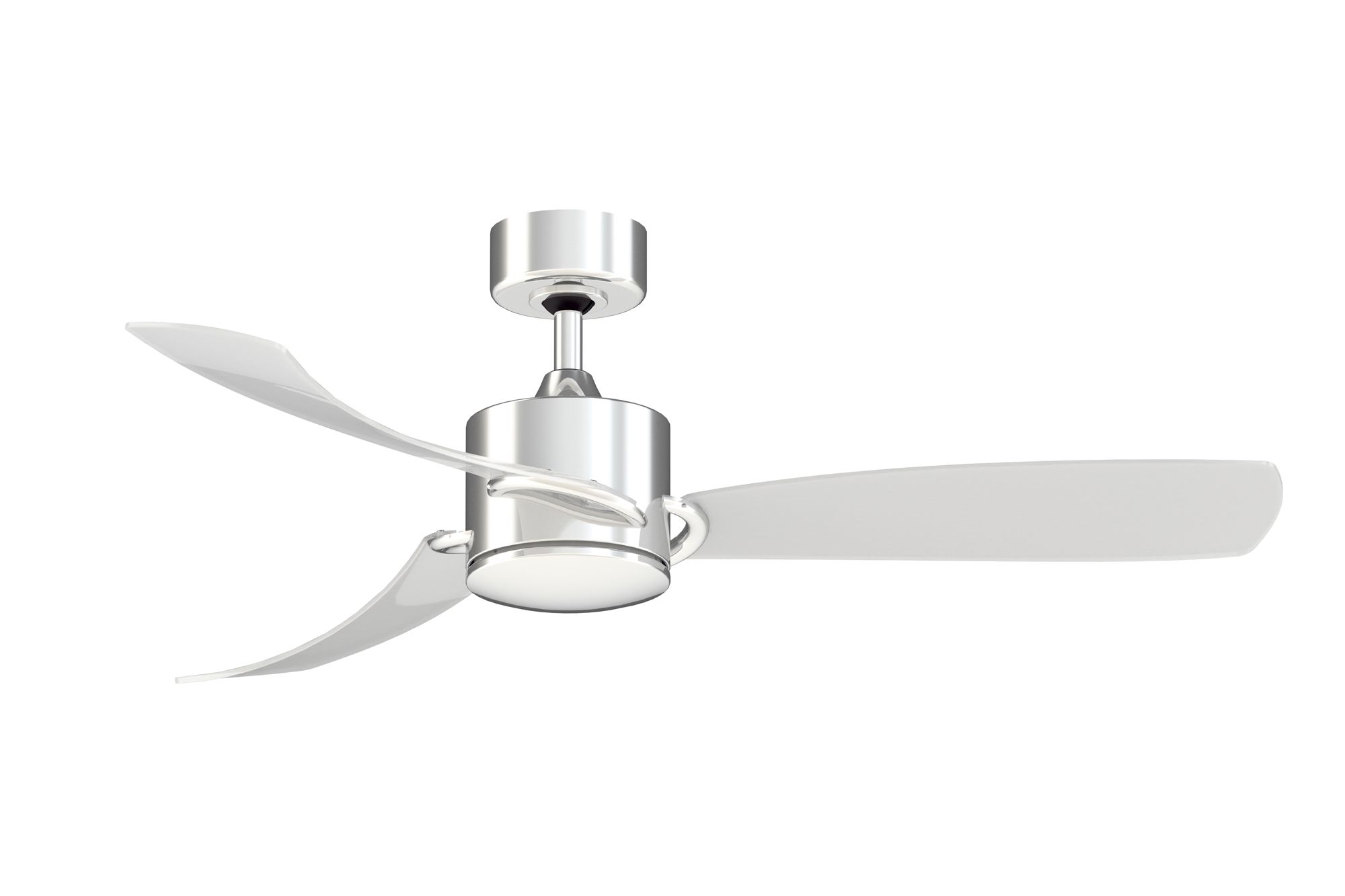 SculptAire 52 in In/Out Fan w/ LED Lt Kit - Chrome w/ Clear blades