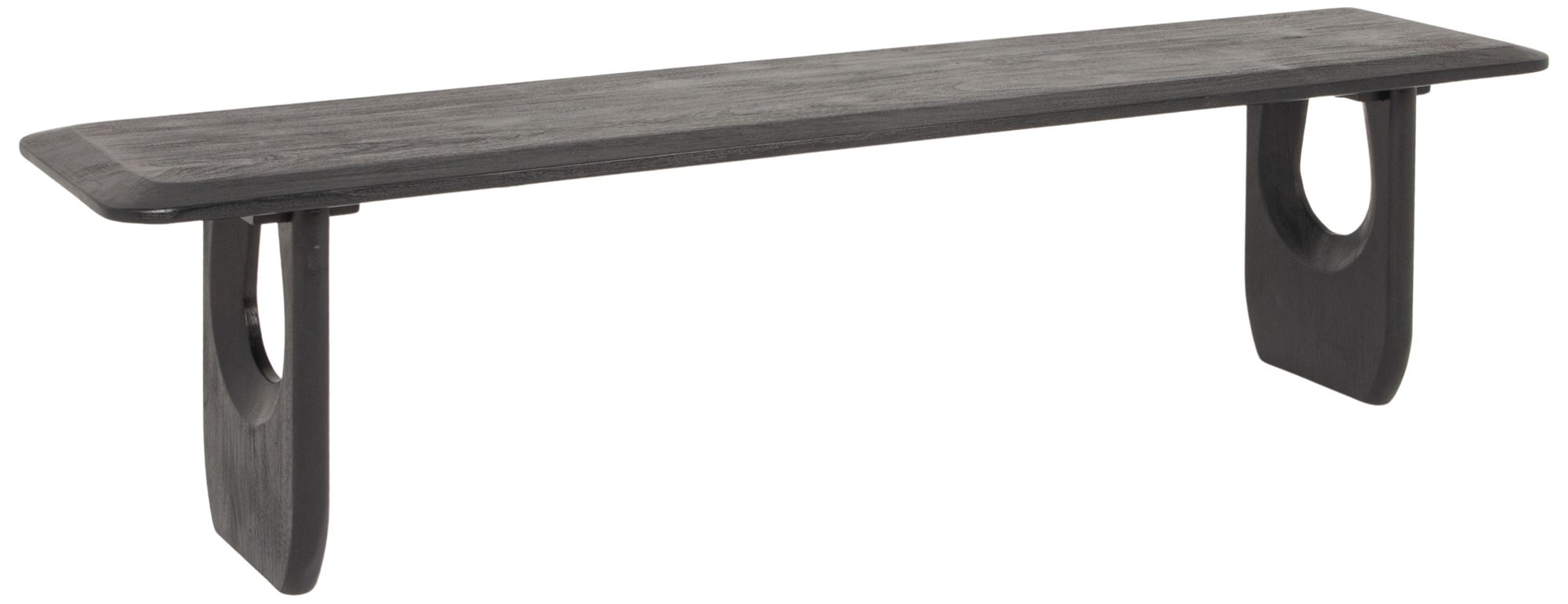 Image 2 Sculpted Edge Acacia Wood Bench with Inset Legs and Support Beam