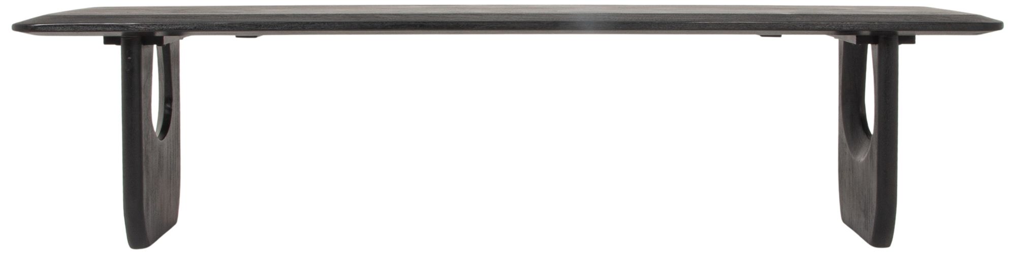 Sculpted Edge Acacia Wood Bench with Inset Legs and Support Beam