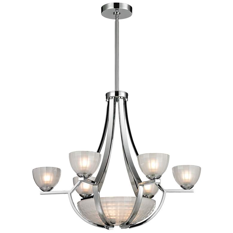Image 1 Sculptive 26" Wide 9-Light Chandelier - Polished Chrome