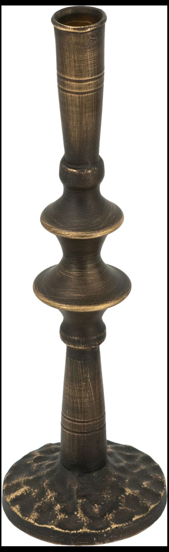 Thumbnail1 of Sculptural Black Iron Candle Holder - 3.5"L x 3.5" W x 11.2"H