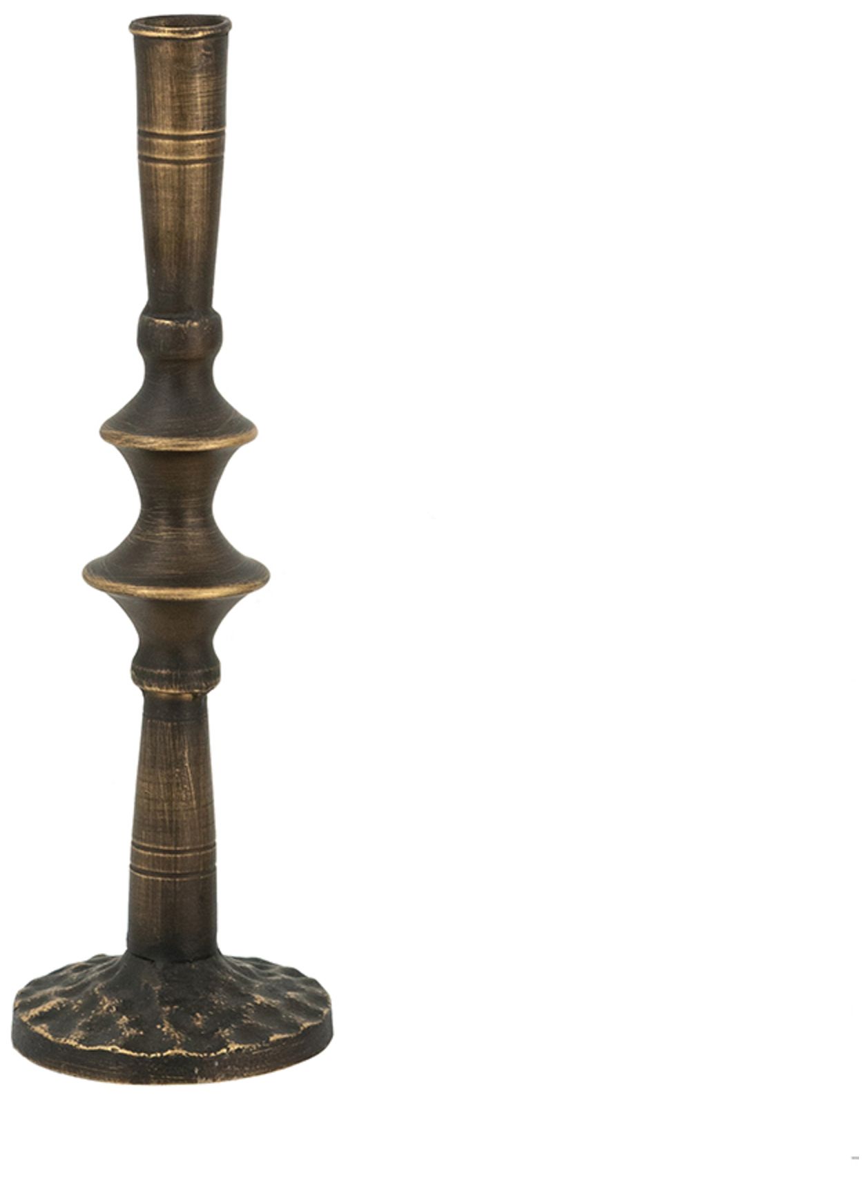 Thumbnail2 of Sculptural Black Iron Candle Holder - 3.5"L x 3.5" W x 11.2"H more views