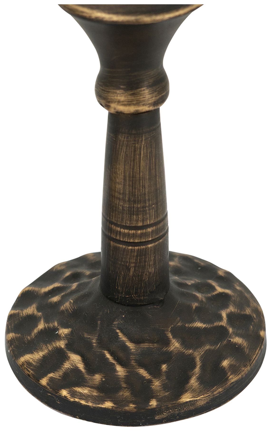 Thumbnail3 of Sculptural Black Iron Candle Holder - 3.5"L x 3.5" W x 11.2"H more views