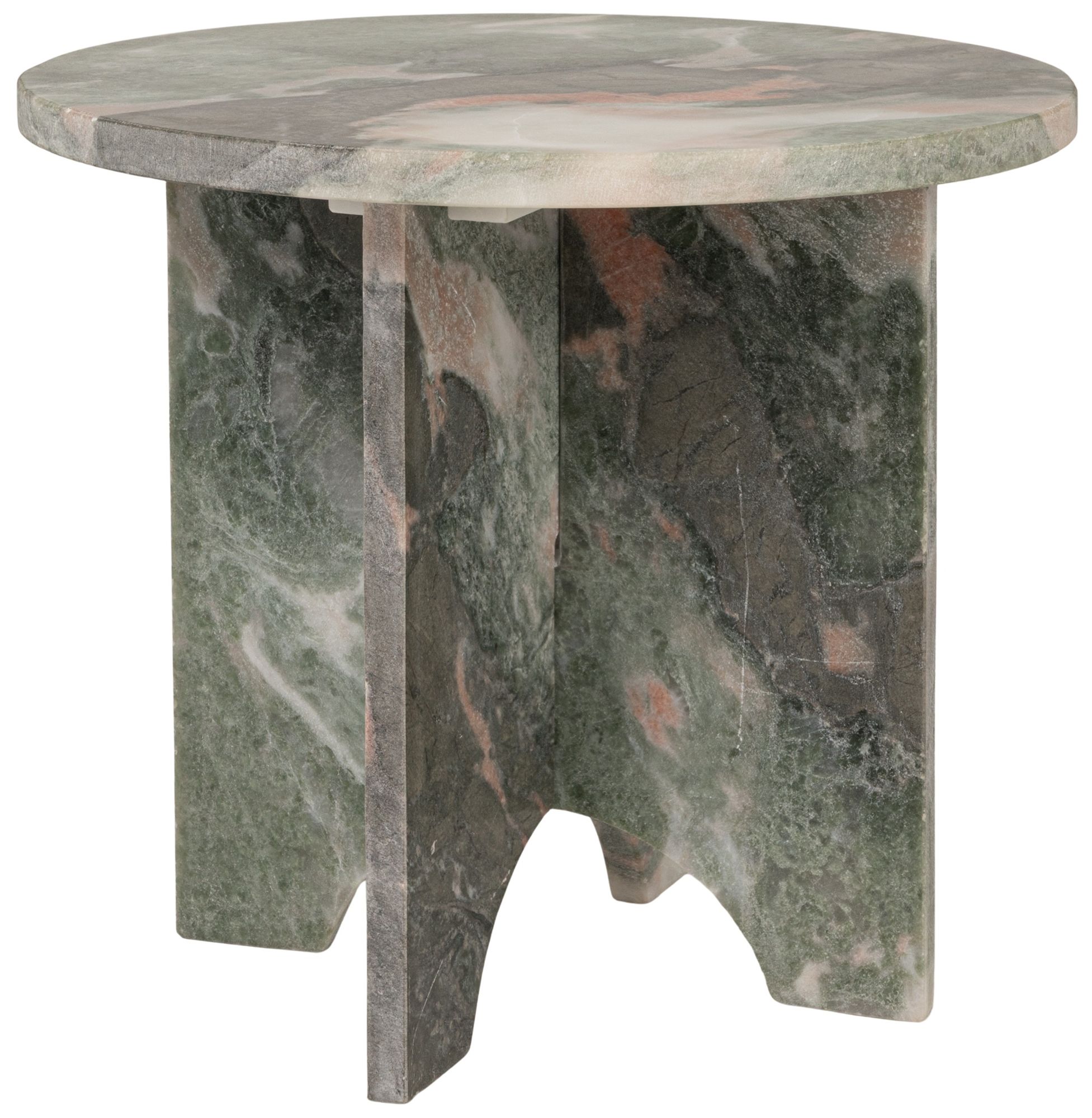 Image 2 Sculptural Marble Table with Interlocking Base, Mint Green