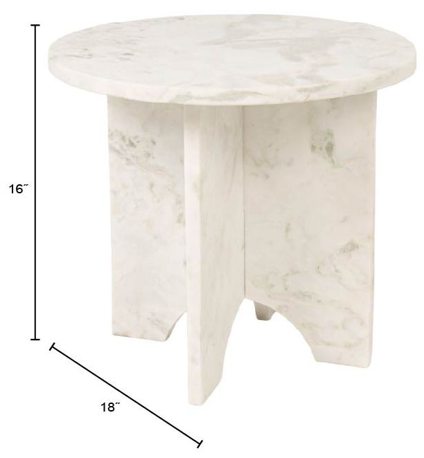 Image 4 Sculptural Marble Table with Interlocking Base, Mint Green more views