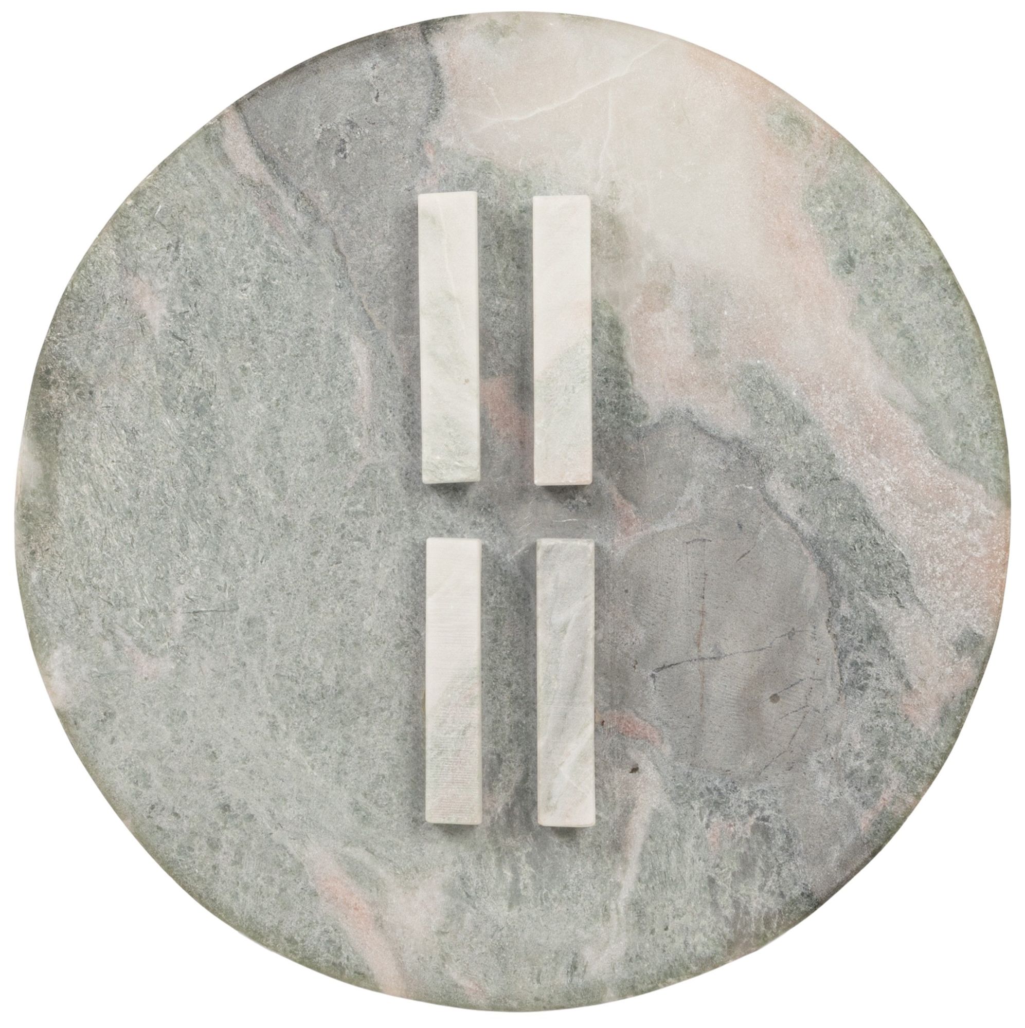 Image 7 Sculptural Marble Table with Interlocking Base, Mint Green more views