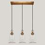 Thumbnail3 of Sduiaor 3-Light Gold Glass Island Pendant Light more views