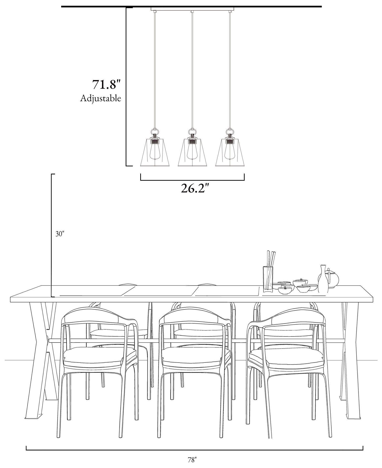 Sduiaor 3-Light Gold Glass Island Pendant Light