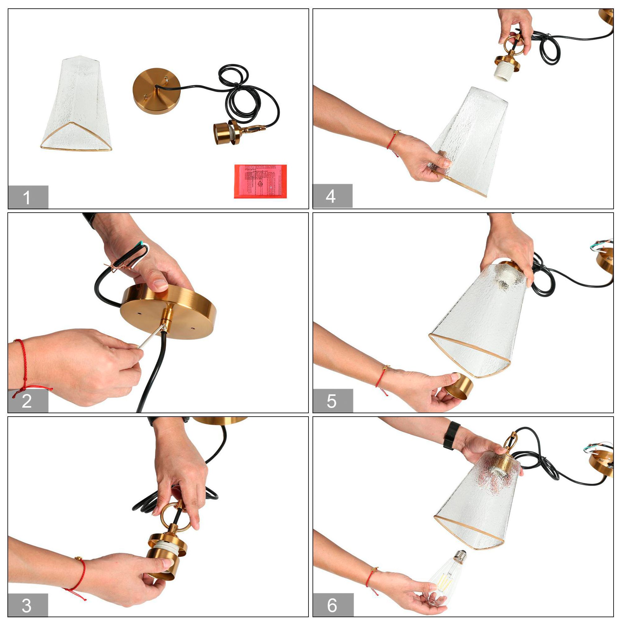 Image 6 Sduiaor 6.3" Wide Gold 1-Light Pendant Light more views