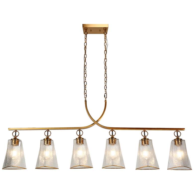 Image 1 Sduiaor 6-Light Gold Glass Island Chandelier