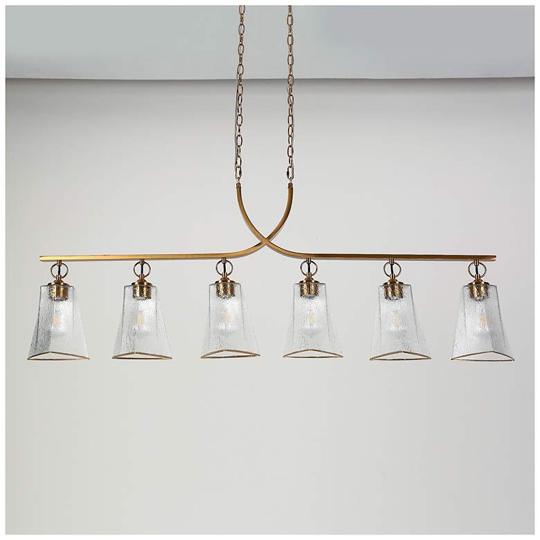 Image 3 Sduiaor 6-Light Gold Glass Island Chandelier more views