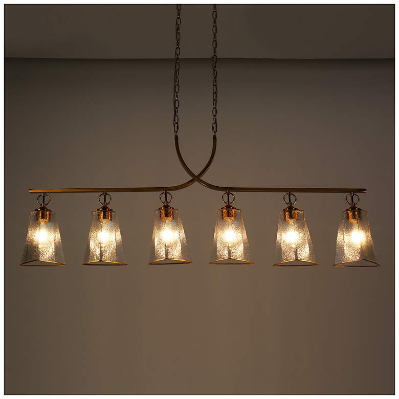 Image 4 Sduiaor 6-Light Gold Glass Island Chandelier more views
