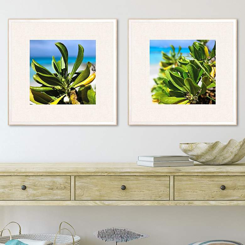 Image 2 Sea and Sand 26" Square 2-Piece Giclee Framed Wall Art Set