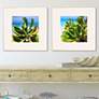 Sea and Sand 26" Square 2-Piece Giclee Framed Wall Art Set in scene