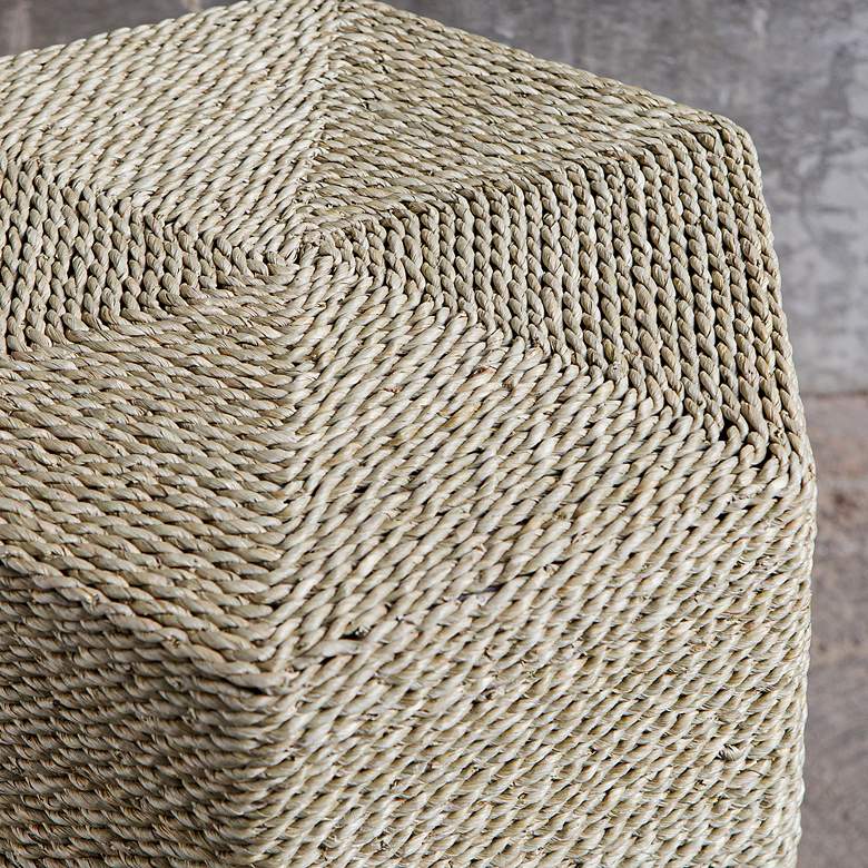 Image 4 Sea Braid 13" Wide Natural Seagrass Hexagonal Accent Table more views