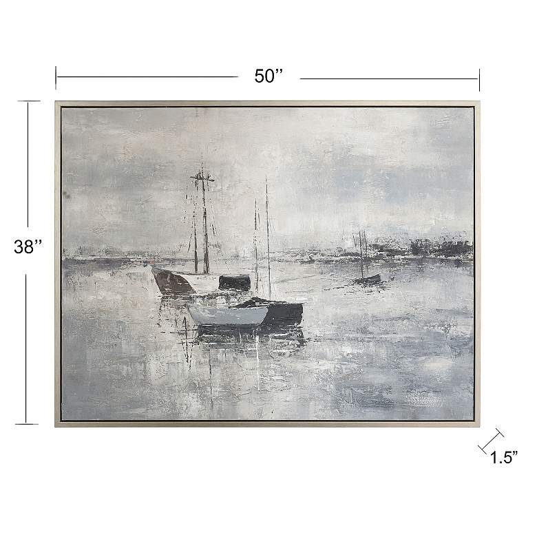 Image 7 Sea Camping 49.75" x 37.75" Hand Painted Framed Canvas Wall Art more views