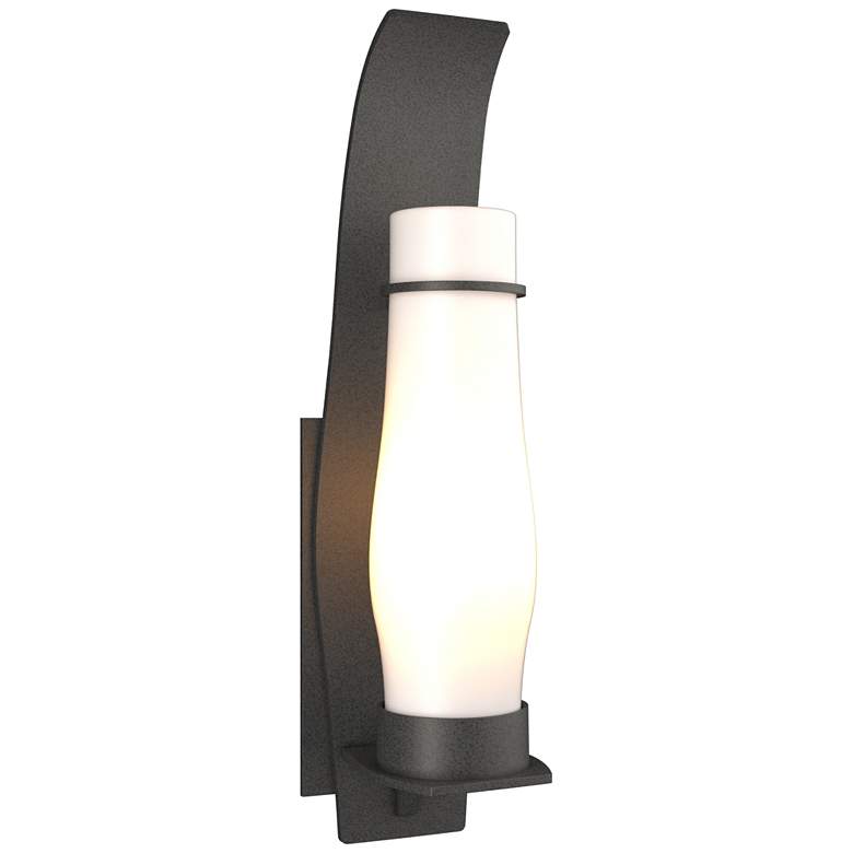 Image 1 Sea Coast Large Outdoor Sconce - Iron Finish - Opal Glass
