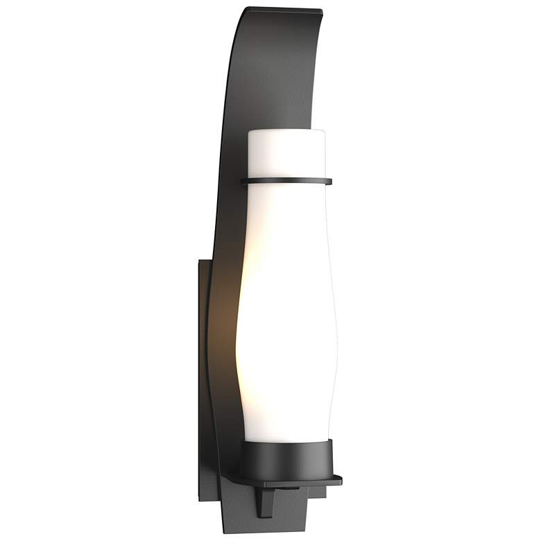 Image 1 Sea Coast Outdoor Sconce - Black Finish - Opal Glass