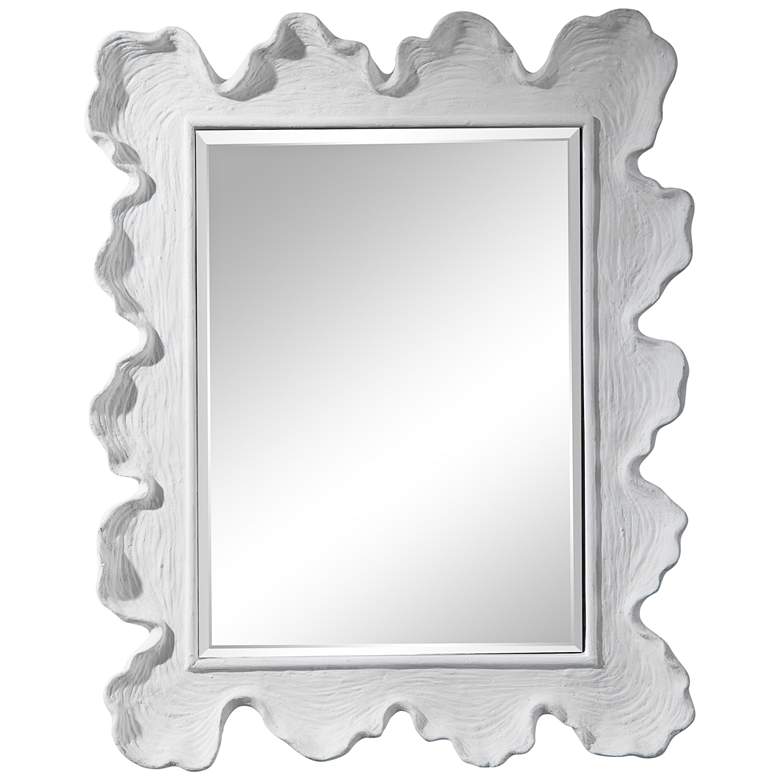 Image 2 Sea Coral Matte White 27 1/4" x 34 1/4" Vanity Wall Mirror