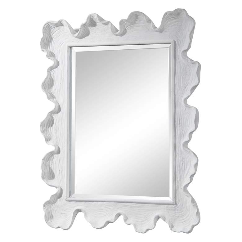 Image 4 Sea Coral Matte White 27 1/4 inch x 34 1/4 inch Vanity Wall Mirror more views