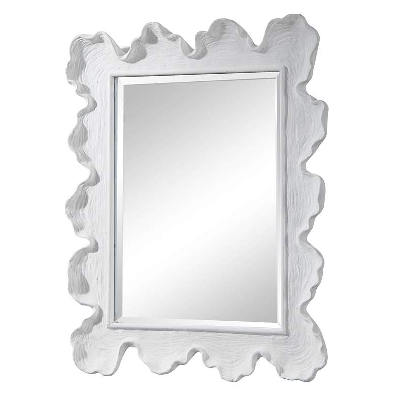 Image 4 Sea Coral Matte White 27 1/4" x 34 1/4" Vanity Wall Mirror more views