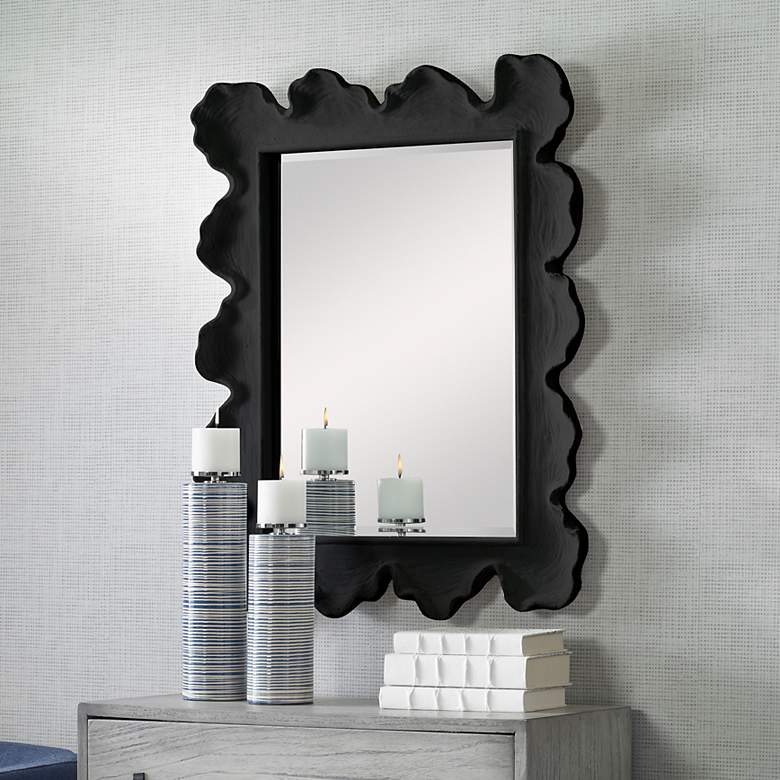 Image 1 Sea Coral Natural Black 27 1/4" x 34 1/4" Wall Mirror