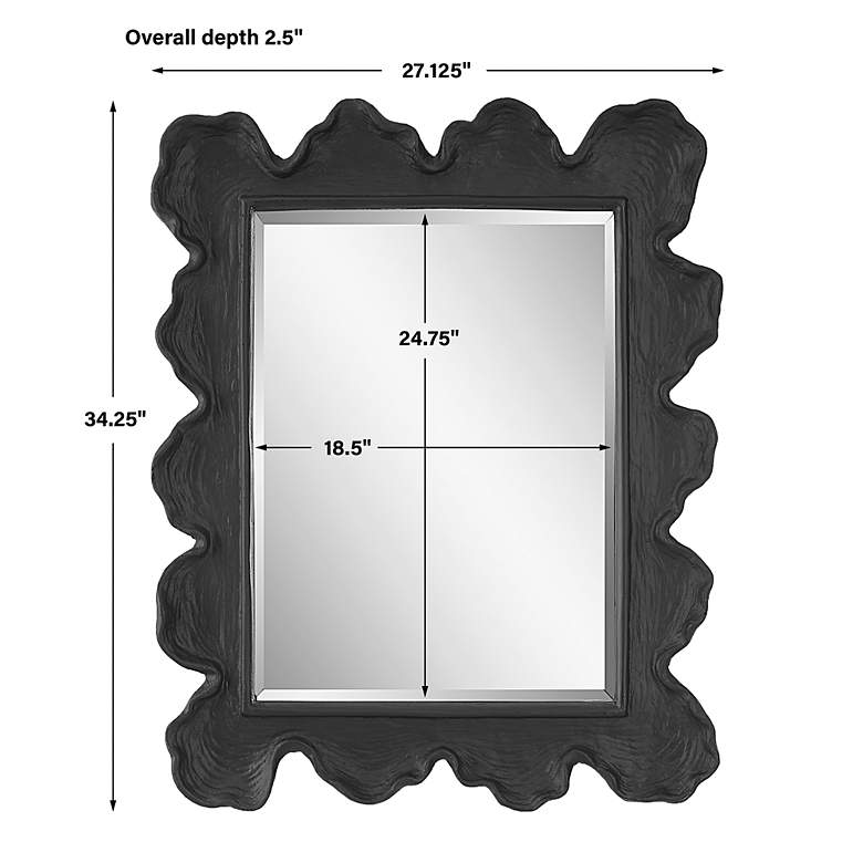 Image 4 Sea Coral Natural Black 27 1/4" x 34 1/4" Wall Mirror more views