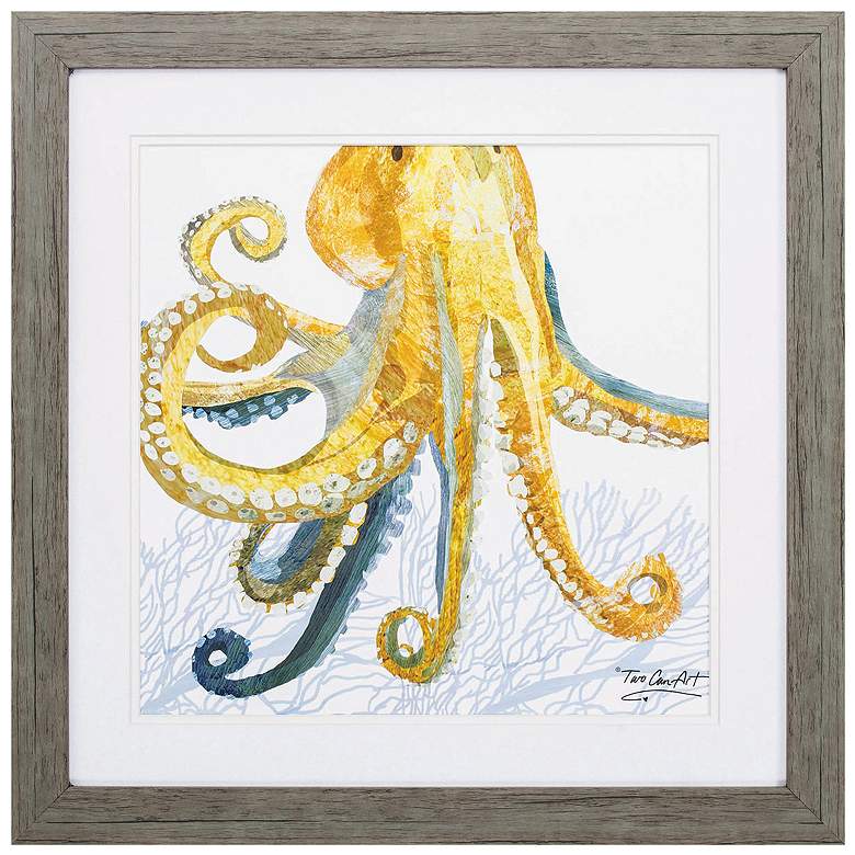 Image 1 Sea Creature Octopus 23"W x 23"H Framed Art
