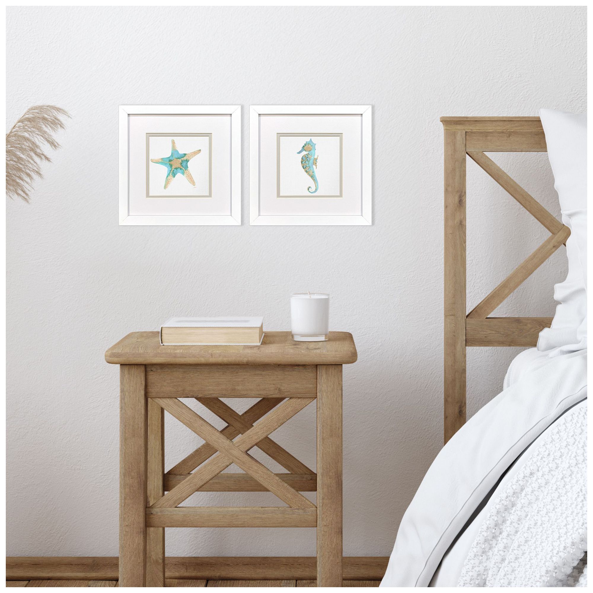 Image 4 Sea Creatures I 11"W x 11"H Framed Art Set of 2 more views