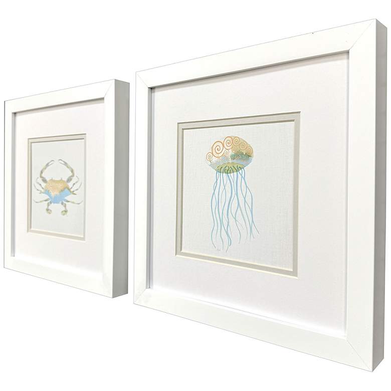 Image 2 Sea Creatures II 11"W x 11"H Framed Art Set of 2 more views