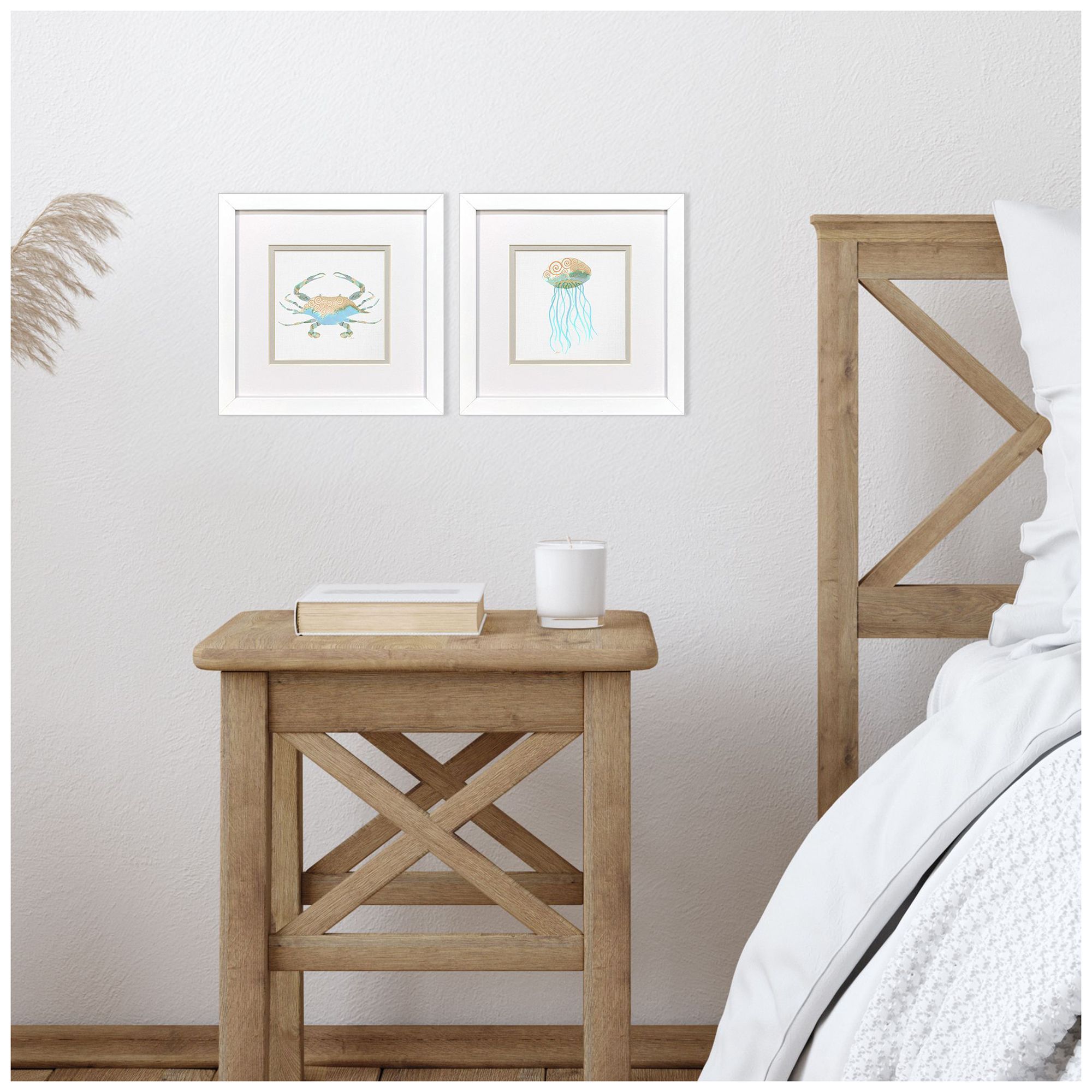 Image 4 Sea Creatures II 11"W x 11"H Framed Art Set of 2 more views