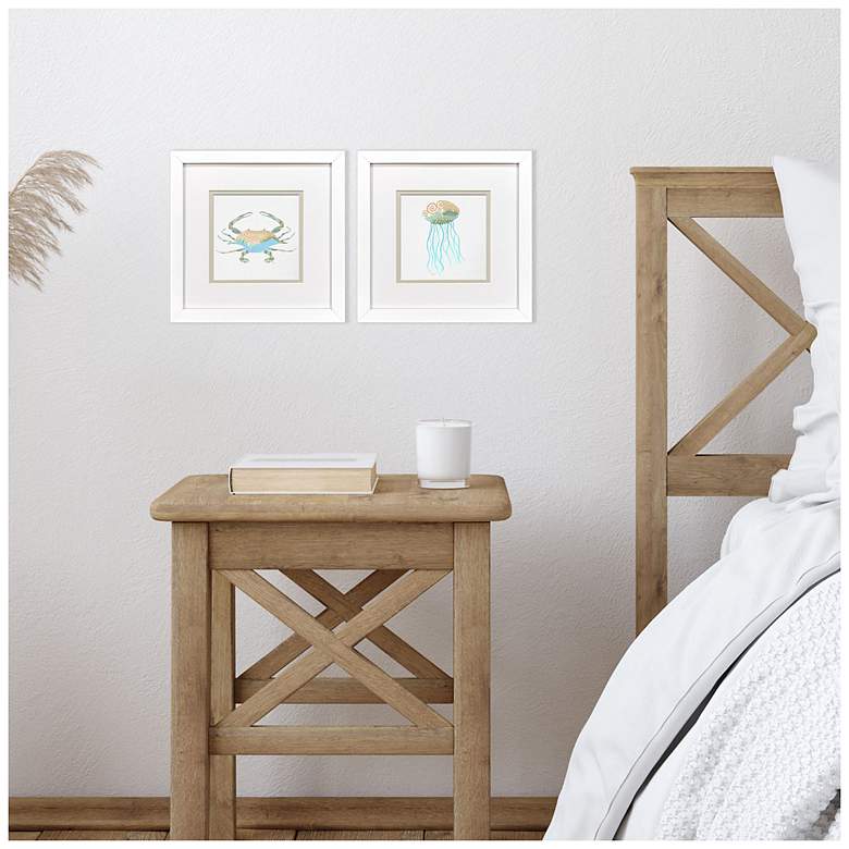 Image 4 Sea Creatures II 11"W x 11"H Framed Art Set of 2 more views
