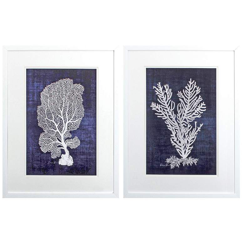 Image 1 Sea Fan 19"W x 25"H Framed Art Set of 2