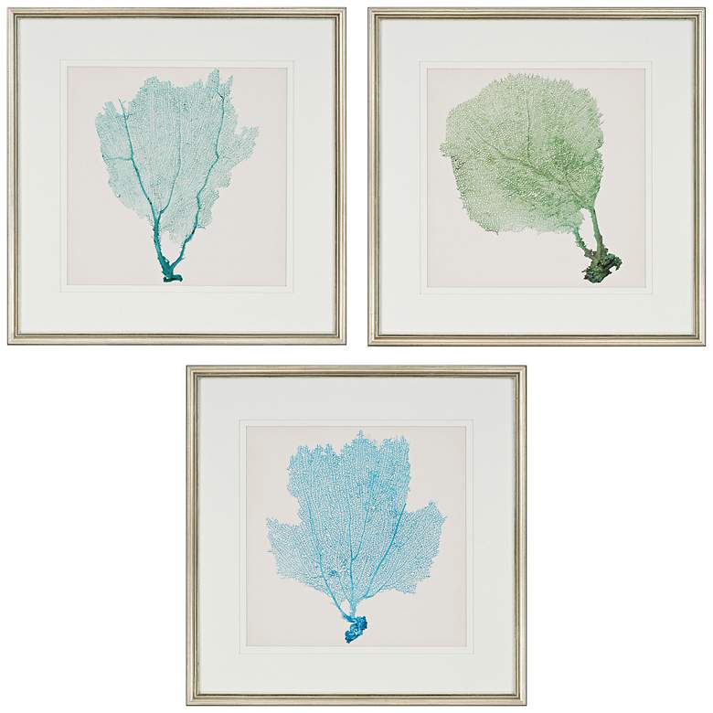 Image 2 Sea Fan I 3-Piece 25 inch Square Wall Art Set