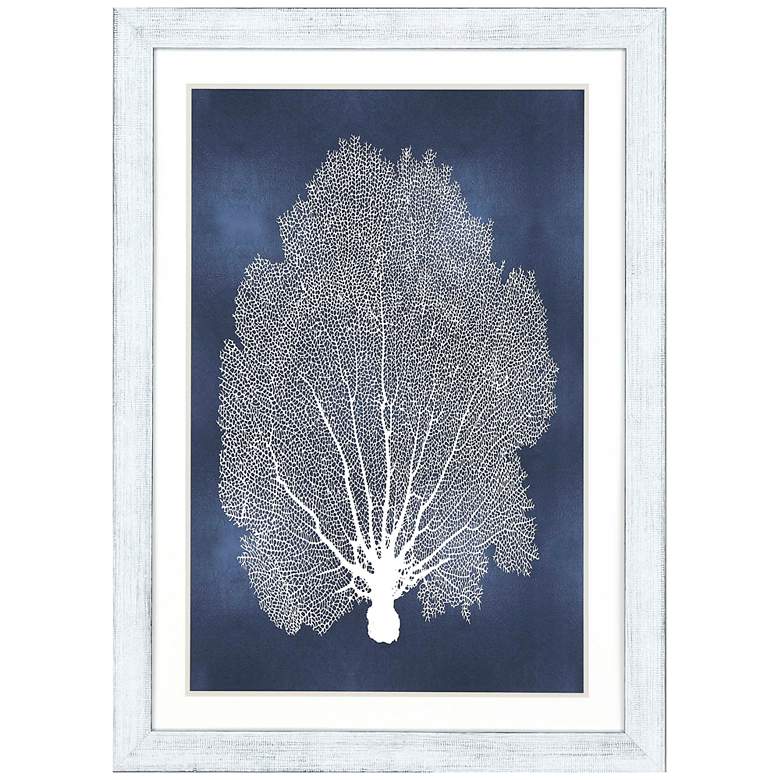 Image 2 Sea Fan on Blue II 46 inch High Framed Giclee Wall Art