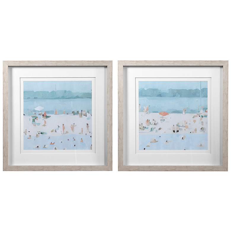 Image 2 Sea Glass Sandbar 30 1/2" Square 2-Piece Framed Wall Art Set