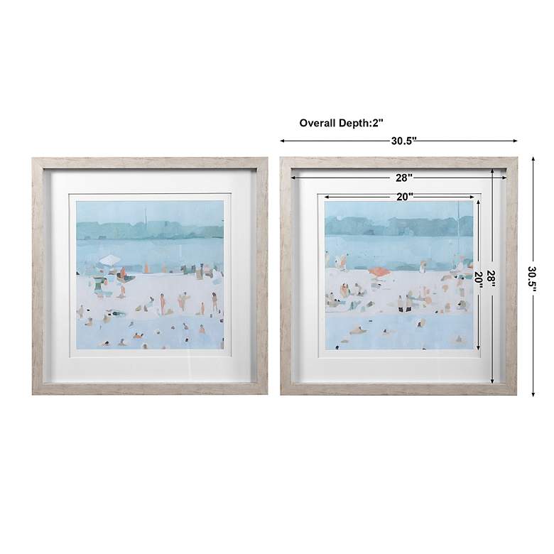 Image 4 Sea Glass Sandbar 30 1/2" Square 2-Piece Framed Wall Art Set more views