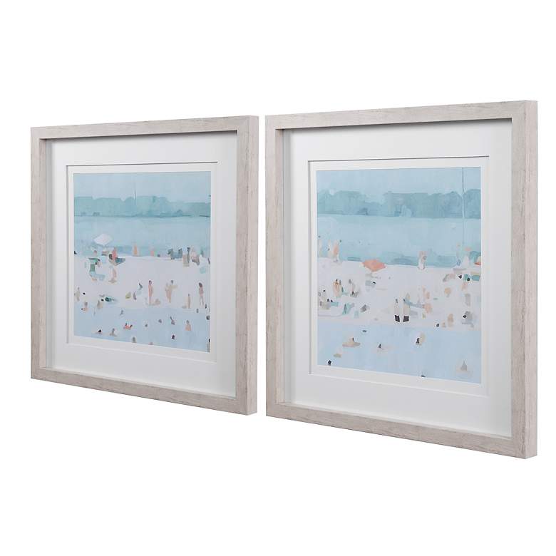 Image 5 Sea Glass Sandbar 30 1/2" Square 2-Piece Framed Wall Art Set more views