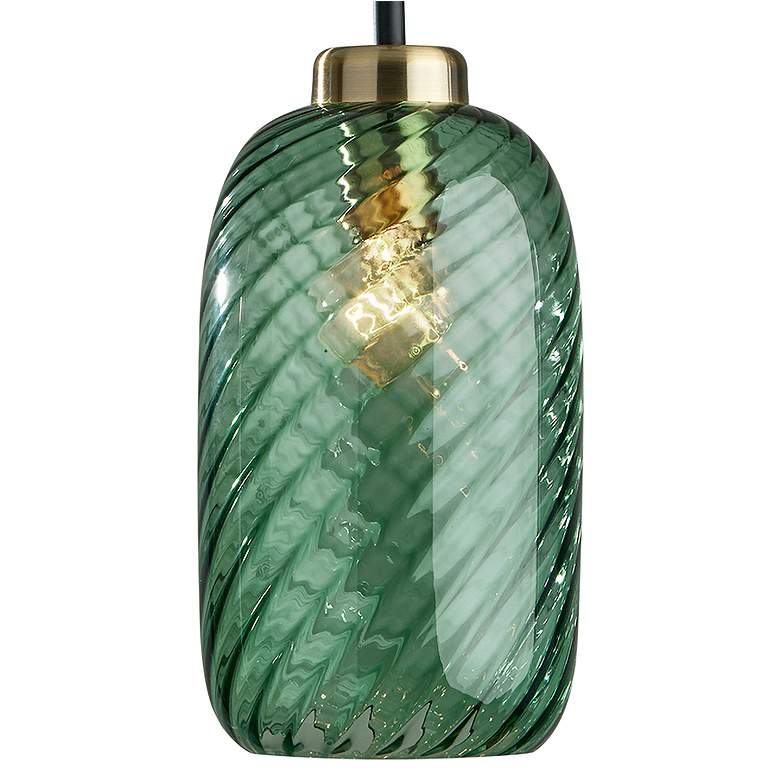 Image 2 Sea Gull Lighting Derrick 7" Emerald Green Swirled Glass Mini Pendant more views