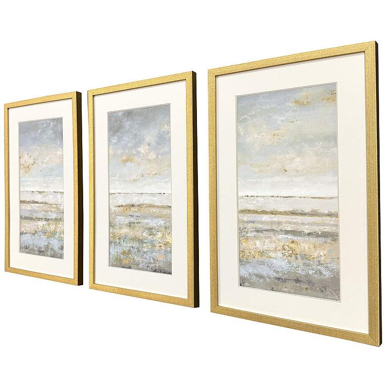 Image 3 Sea Horizon 20"W x 32"H Framed Art - Set of 3 more views