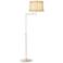 Sea Island Polished Nickel Natural Rattan Swivel Floor Lamp