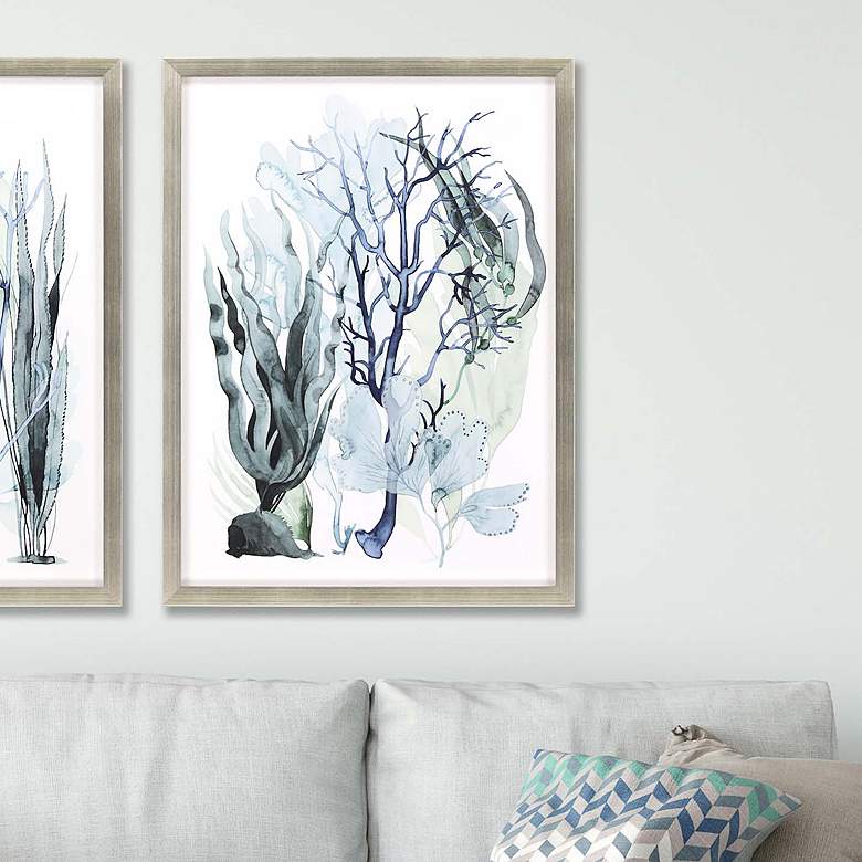 Image 1 Sea Leaves IV 43" High Framed Shadow Box Wall Art