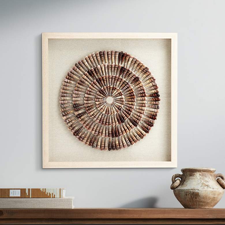 Image 1 Sea Shell Circles 23 1/2" Square Framed Wall Art